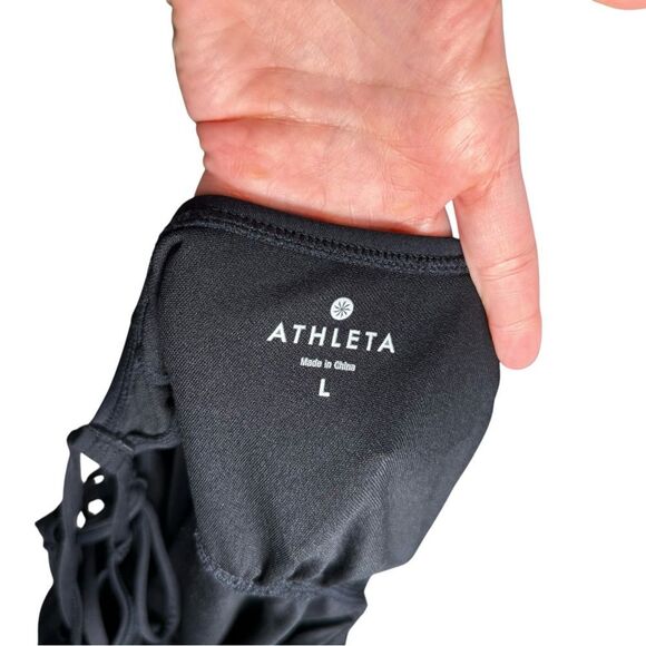 Athleta Black Criss Cross Strappy Back Moderate Coverage One Piece Swimsuit - Picture 8 of 12